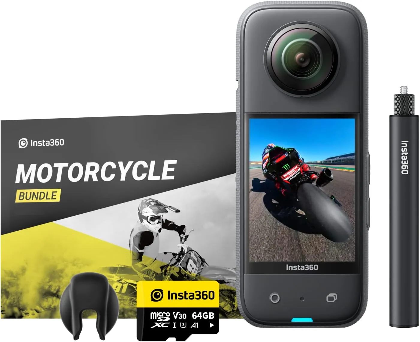 92FDC8AE-AF42-1F5B-75CC-164A31A00C11 Insta360 X3 Motorcycle Kit- Waterproof 360 Action Camera with 1/2" 48MP Sensors - Image 1
